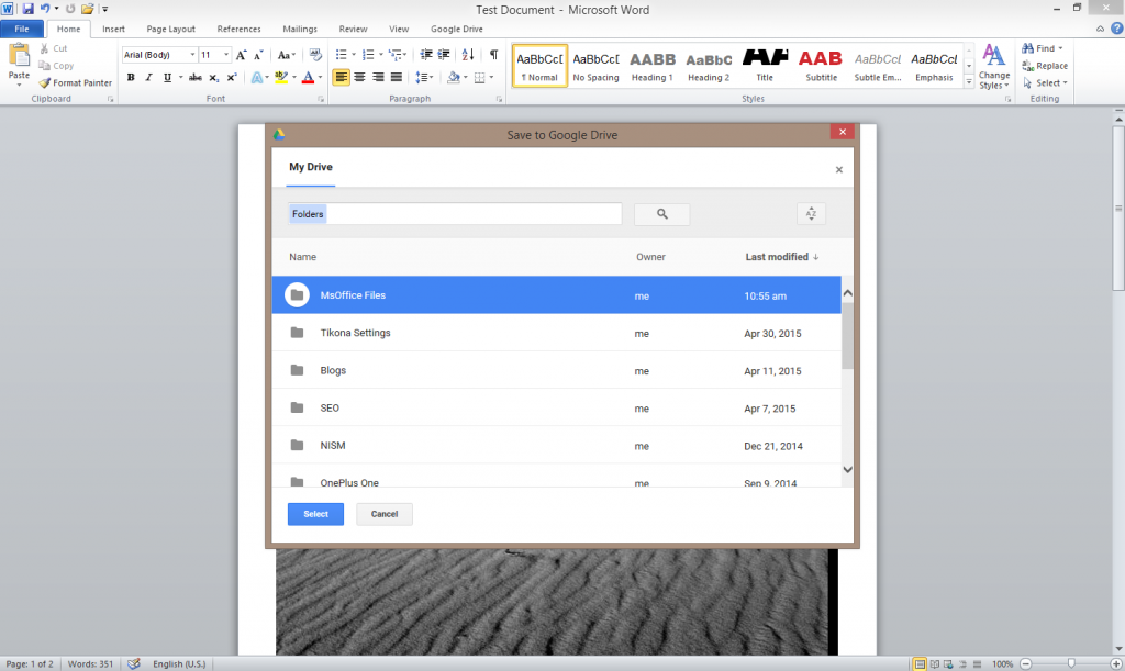 Google Drive plug-in